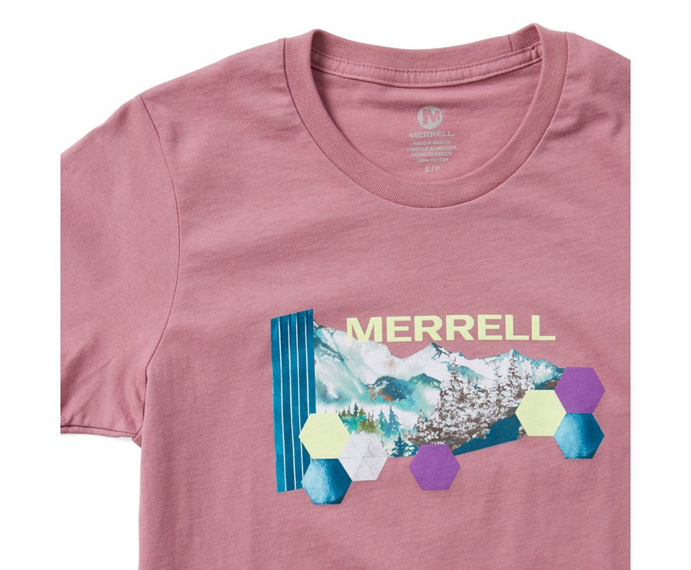 Merrell Kort Ærme Dame - Woodmark Logo Tee - Lyserød - BDS028356